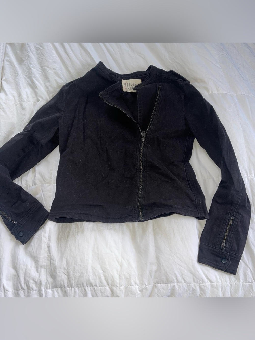 Thread & Supply Black Women's Zip-Front Moto Jacket